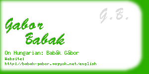 gabor babak business card